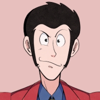 A doodle bust of Lupin.