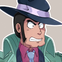 A potential acrylic standee design of Inspector Zenigata, featuring Part2 and Part3 colors.