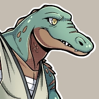My kensei monk gatorborn character Dima Kavrakol, from an ongoing DnD campaign.